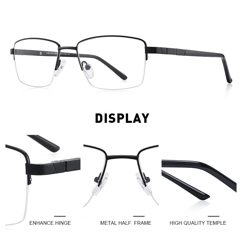 MERRYS DESIGN Men Titanium Alloy Glasses Frame Business Style Half Frames Ultralight Myopia Prescription Eyeglasses S2188