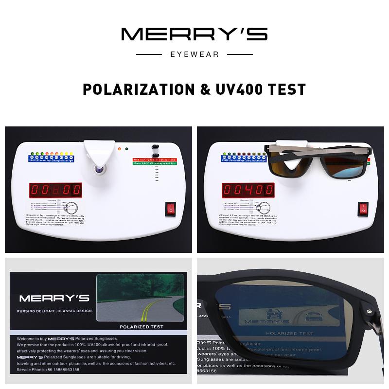 MERRYS DESIGN Men Spuare Polarized Sunglasses Male Driving Shades Alloy TR90 Flexible Legs UV400 Oculos S3117
