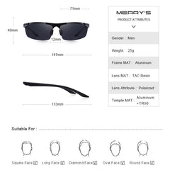 MERRYS DESIGN Men Classic Aluminum Alloy Sunglasses HD Polarized Sunglasses For Driving Outdoor Sports UV400 Protection S8530