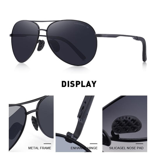 MERRYS DESIGN Men Classic Pilot Polarized Sunglasses Men Driving Shield Night Vision Sun glasses UV400 Protection S8601