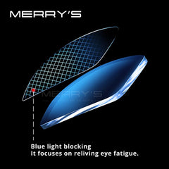 MERRYS Anti Blue Light Blocking Lens B2 Series 1.56 1.61 1.67 Optical Prescription Glasses Lens Myopia Hyperopia Thin HMC Lenses