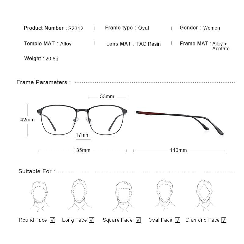 MERRYS DESIGN Oval Glasses Frame For Men Women Fashion Trending Eyewear Myopia Prescription Optical Eyeglasses S2312