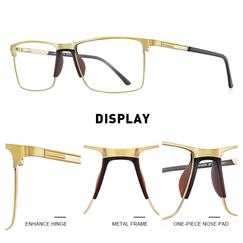 MERRYS DESIGN Men Classic Titanium Alloy Glasses Frame Male Fashion Square Ultralight Eye Myopia Prescription Eyeglasses S2171