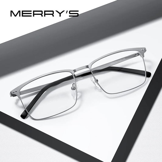 MERRYS DESIGN Men Pure Titanium Glasses Frame Business Style Male Square Ultralight Eye Myopia Prescription Eyeglasses S2263