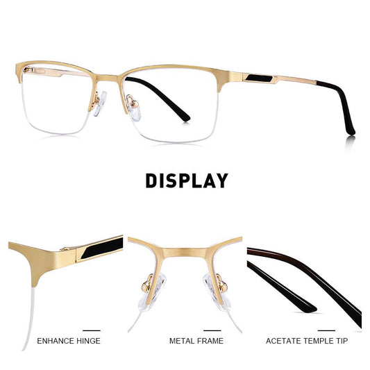 MERRYS DESIGN Men Titanium Alloy Glasses Frame Male Square Ultralight Eye Myopia Prescription Eyeglasses Male Half S2125