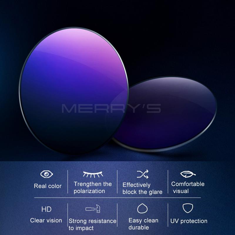 MERRYS Polarized P1 Series Polarized Prescription Sunglasses Lens For Driving Anti-reflective UV400 Myopia Lens