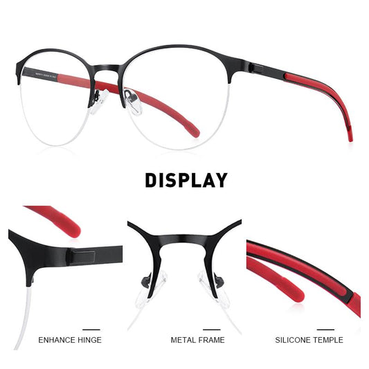 MERRYS DESIGN Men Titanium Alloy Optical Glasses Frame Ultralight Oval Men Prescription Eyeglasses Antiskid Silicone Legs S2365