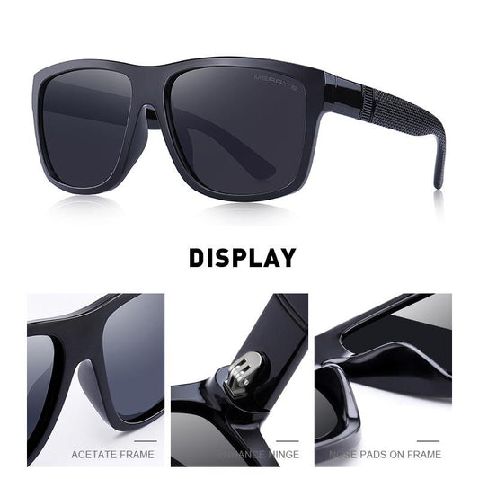 MERRYS DESIGN Men Classic Polarized Sunglasses Male Vintage Square Sun Glasses UV400 Protection S3008
