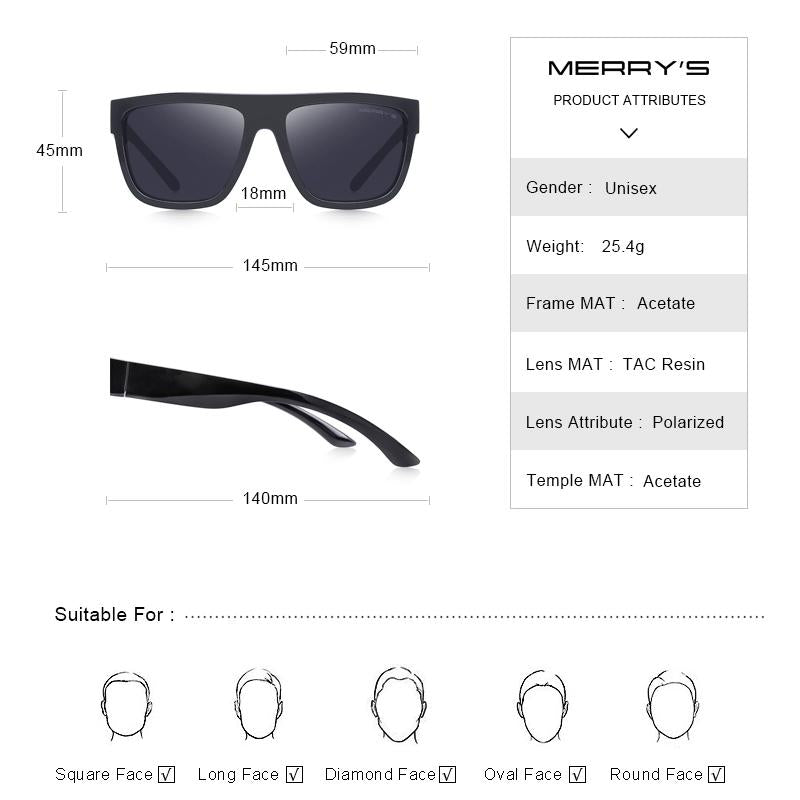 MERRYS DESIGN Men Polarized Sunglasses Male Driving Spuare Shades Classic Sun Glasses For Men UV400 S3013