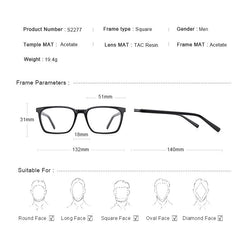 MERRYS DESIGN Men Acetate Glasses Frame Square Glasses Luxury Prescription Glasses Frames Optical Eyewear S2277