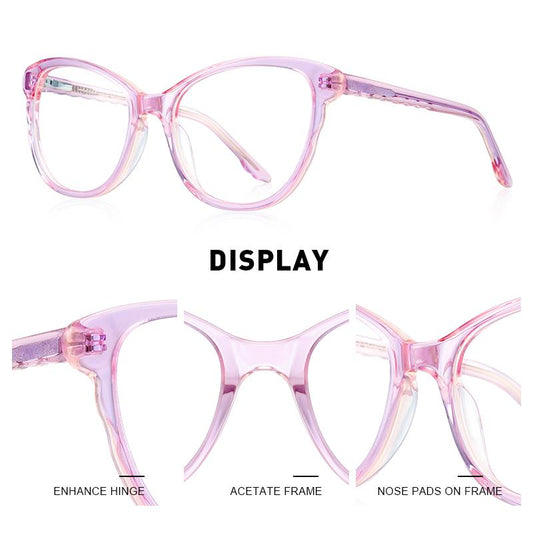 MERRYS DESIGN Kids Anti Blue Ray Light Blocking Glasses Cat Eye Girls Eyewear Frame Acetate Glasses Frames S7785FLG