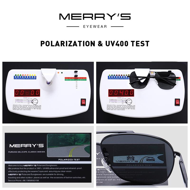 MERRYS DESIGN Men Classic Square Sunglasses HD Polarized Sunglasses For Driving Luxury Male Eyewear UV400 Protection S8312